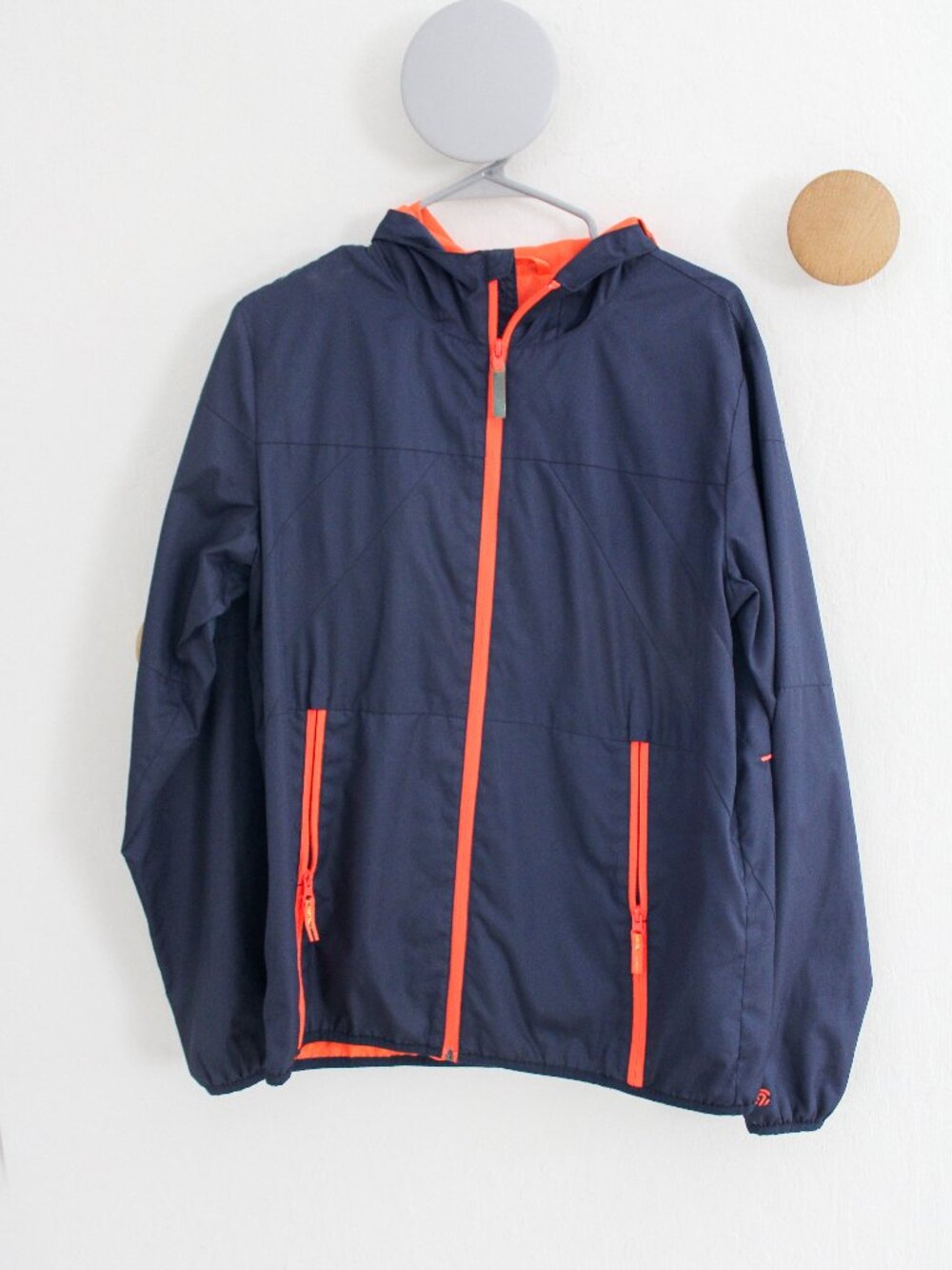 Champion 9 Boys Kids Full Zip Hooded Light Rain Jacket in Blue Orange (XL 16-18)